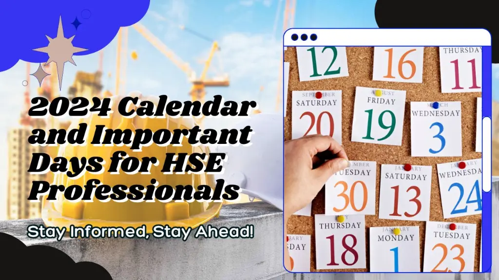 2024 Calendar And Important Days For HSE Professionals HSEC (Health